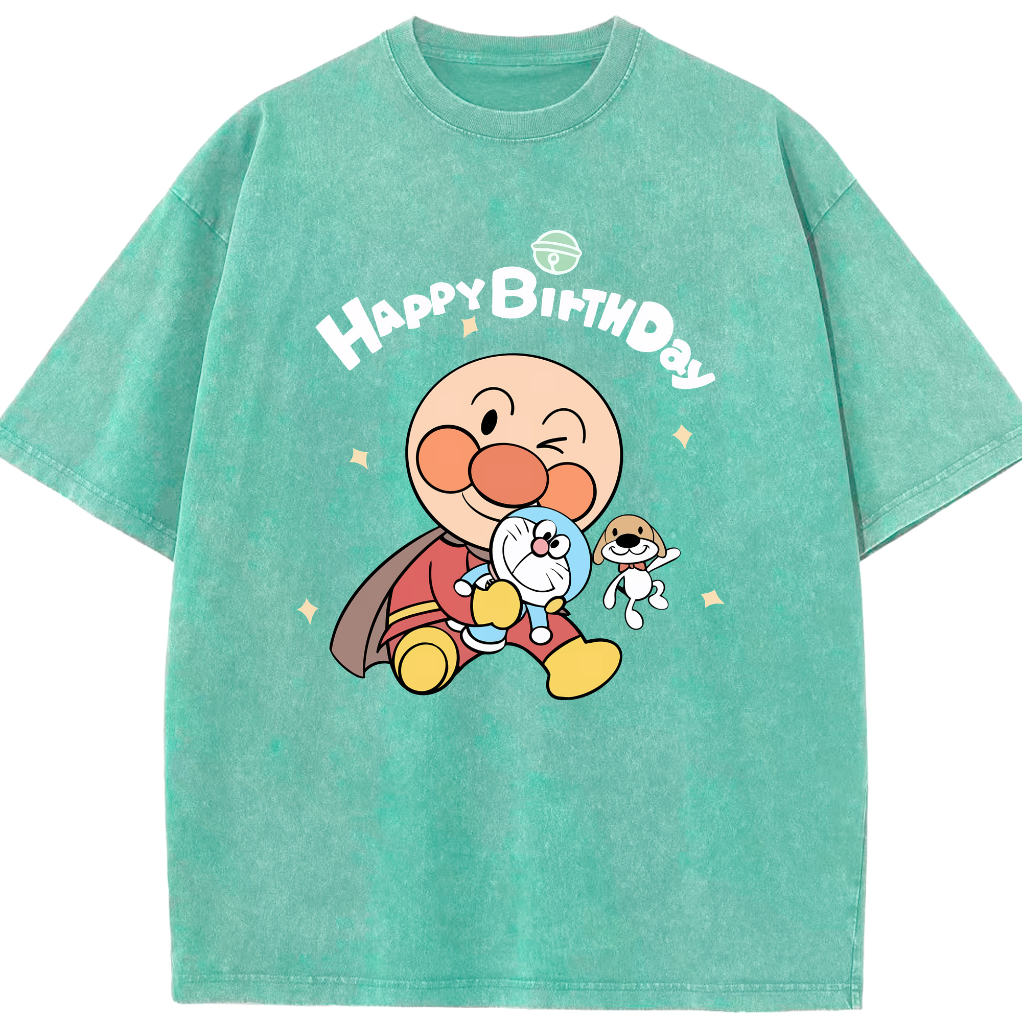 （画像用） アンパンマン Anpanman 綿100% ヴィンテージ風 半袖Tシャツ（フロントプリント）
